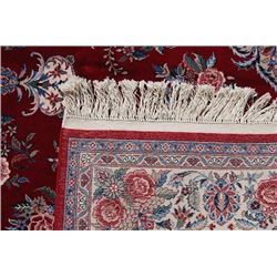 Sultani red hand woven Tabriz floral design Rug