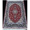 Image 1 : Lovely Signed Part Silk Persian Isfahan (65"X44")
