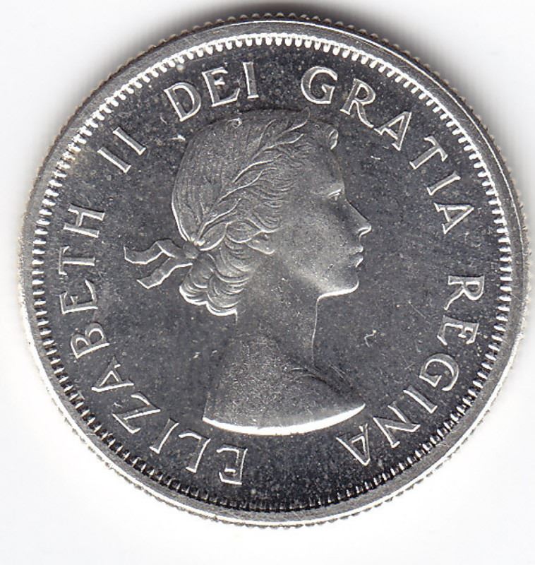 1958 Canada Silver 25Cent Quarter Coin MS Quality