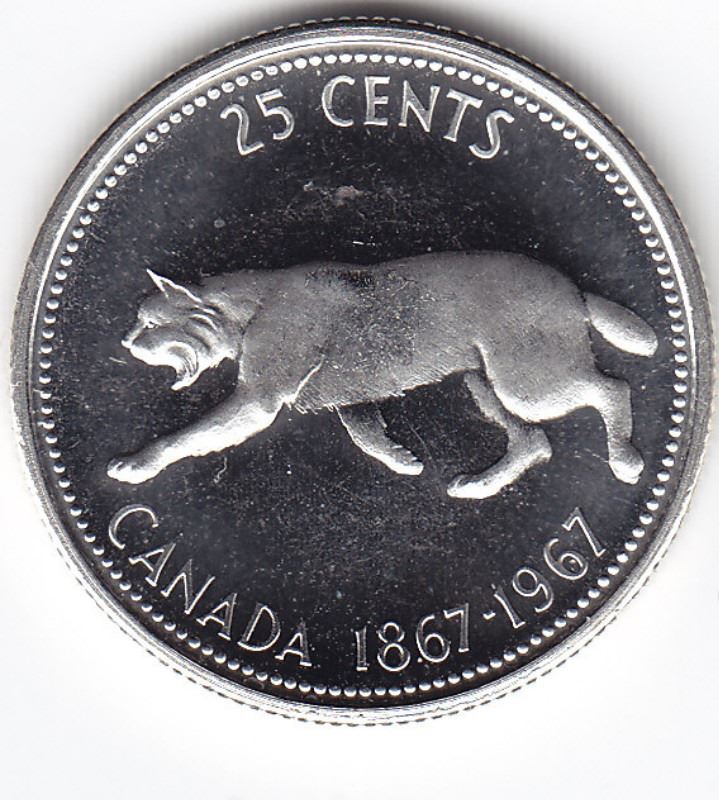 1967 Canada Silver 25Cent Quarter Coin PL66, HC 1967 Canada Silver 25Cent Quarter Coin PL66, HC