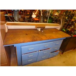 32" x 72" Wood Work Table w/ Electrification and worklight