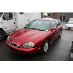 1996 MERCURY SABLE GS, 4 DOOR SEDAN, RED, VIN # 1MELM50U8TG600583