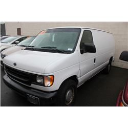 1999 FORD E-150, CARGO VAN, WHITE , VIN # 1FTRE1428XHB71343