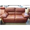 Image 2 : RED LEATHER SOFA/LOVESEAT SET