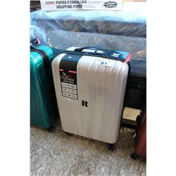 CREAM LUGGAGE HARD SUITCASE WITH 4 CASTORS AND EXTENDABLE HANDLE