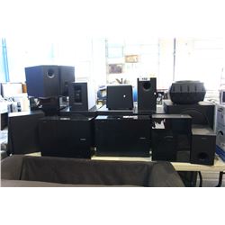 LARGE LOT OF HOME THEATER SUBWOOFERS