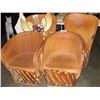 Image 1 : 4 HAND MADE LEATHER MEXICAN OUTDOOR CHAIRS