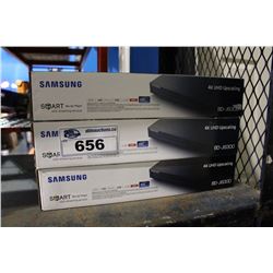 3 SAMSUNG 4K UHD UPSCALING BLURAY DVD PLAYERS