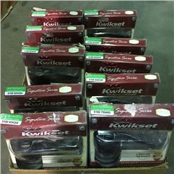 BOX OF 10 KWIKSET SIGNATURE SERIES DOOR KNOB SETS - BLACK