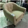 Image 2 : BEIGE UPHOLSTERED ACCENT CHAIR