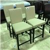 Image 1 : SET OF 4  BEIGE UPHOLSTERED COUNTER HEIGHT DINNING/ BAR CHAIRS