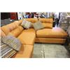 Image 2 : ORANGE FABRIC L-SHAPE SECTIONAL SOFA