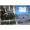 Image 2 : SHELF LOT OF ASSORTED TOOLS AND CASES, TAP AND DIE SET, DIGITAL MICROMETERS, GRINDERS AND MORE