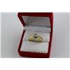 Image 2 : 14K YELLOW AND WHITE GOLD LADIES RING SET WITH ONE BRILLIANT CUT DIAMOND