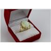 Image 2 : 18K YELLOW GOLD LADIES RING SET WITH ONE OVAL CUT OPAL AND 20 BRILLIANT CUT DIAMONDS