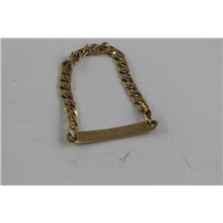 10K YELLOW GOLD ID BRACELET (ENGRAVED "LOVE M & M 8/20/93")