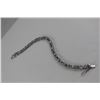 Image 2 : DIAMOND AND WHITE TOPAZ TENNIS BRACELET, FIGURE 8 LINKS, 6.84CT, INCLUDES $400 CERTIFICATE