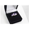 Image 2 : PURPLE AMETHYST AND DIAMOND RING, 1.75CT, STERLING SILVER, INCLUDES $425 CERTIFICATE