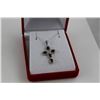 Image 2 : DIAMOND AND GARNET CROSS NECKLACE SET, 1.25CT, INCLUDING $360 CERTIFICATE