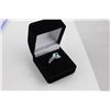 Image 2 : 1.35CT HEART BLUE TOPAZ AND DIAMOND RING, STERLING SILVER, INCLUDES $325 CERTIFICATE