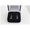Image 2 : NEW OVAL AMETHYST AND DIAMOND EARRINGS, 1.70CT, INCLUDES $325 CERTIFICATE