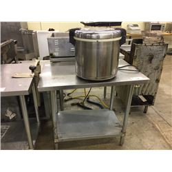 STAINLESS STEEL PREP TABLE WITH ZOJIRUSHI WARMER