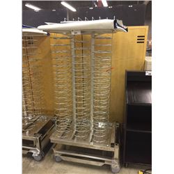 COMMERCIAL MOBILE STAINLESS STEEL PLATE RACK WITH WARMING SKIRT