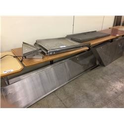LOT OF ASSORTED STAINLESS STEEL SHELVING WITH BRACKETS