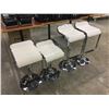 Image 1 : 4 WHITE & CHROME ADJUSTABLE BAR STOOLS