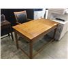 Image 1 : OAK OFFICE DESK WITH LEATHER & WOOD OFFICE CHAIR & HALLWAY TABLE