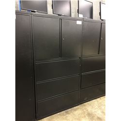 HERMAN MILLER MERIDIAN 6' TALL BLACK CABINET WITH 3 DRAWER LATERAL