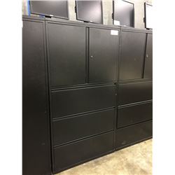 HERMAN MILLER MERIDIAN 6' TALL BLACK CABINET WITH 3 DRAWER LATERAL