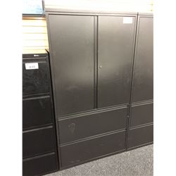 HERMAN MILLER MERIDIAN BLACK 6' TALL CABINET WITH 2 DRAWER LATERAL