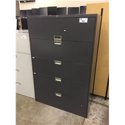 STEELCASE COBALT GREY 5 DRAWER LATERAL FILE CABINET