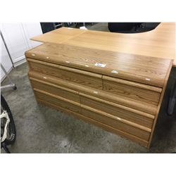 OAK 5' DRESSER & CONTENTS, TOOLS, MISC