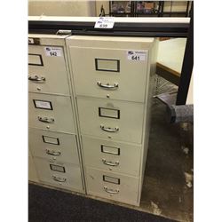 BEIGE 4 DRAWER LEGAL SIZE VERTICAL FILE CABINET