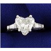 Image 1 : 3.35 ct TW Heart Diamond Ring In Platinum