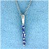 Image 1 : Tanzanite & Diamond pendant with chain