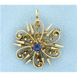 Antique Sapphire Pin/Pendant combination