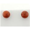 Image 1 : 8mm Cornelian Ball Stud Earrings