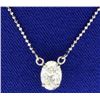 Image 1 : 1.20 Carat Oval Diamond Solitaire Necklace