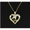 Image 1 : 10K Diamond Heart "Mom" Pendant