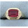 Image 1 : Vintage Ring with Synthetic Ruby