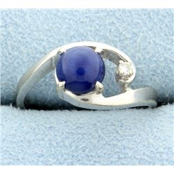 Star Sapphire & Diamond Ring