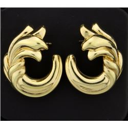 Unique Crashing Waves Gold Earrings