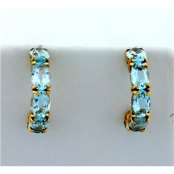 2.5ct TW Sky Blue Topaz Hoop Earrings