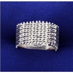 Woven 14K White Gold Ring