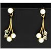 Image 1 : Pearl & Diamond Earrings