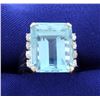 Image 1 : 10ct Aquamarine and Diamond Ring
