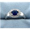 Image 1 : Sterling silver ring with Lab Sapphire